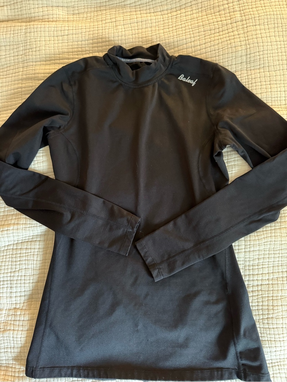 Baleaf Black Long-Sleeve Mock Neck Thermal Top